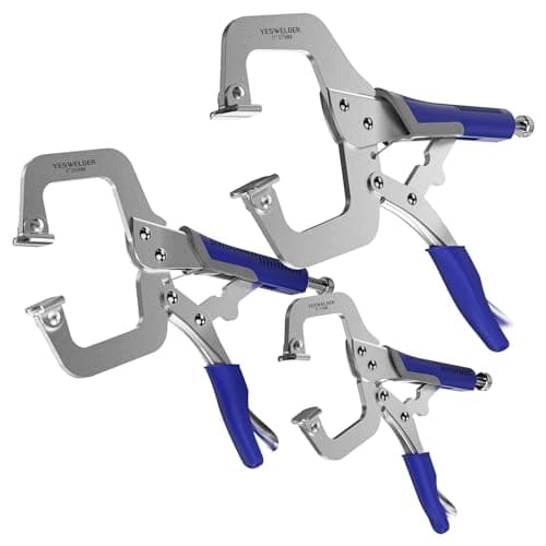 YESWELDER C-Clamp Set of 3 Sizes (6, 9, 11 inches) - Robust Design, Heat-Treated Jaws, Chrome-Plated Alloy Steel for Reliable Home or Workshop Use