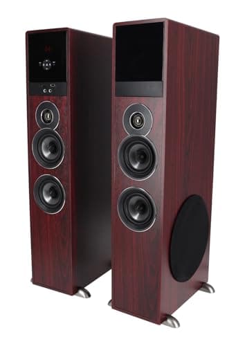 Rockville TM80C Powered Home Theater Tower Speaker System, Cherry Wood, 800W, 8" Subwoofers, Bluetooth, USB/SD Playback, FM Radio, Remote Control, Karaoke Ready, Perfect for Home Entertainment 6
