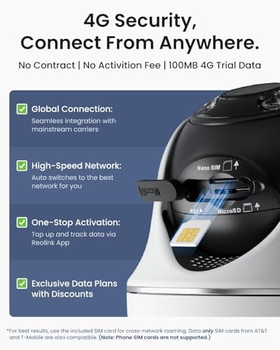 REOLINK 5MP 4G LTE Cellular Security Camera Outdoor, 360° Pan-Tilt, Sim+32GB SD Card Included, Wireless Solar Powered, Color Night Vision, Smart AI Detection, Go PT Plus+Solar Panel, Updated Version 5