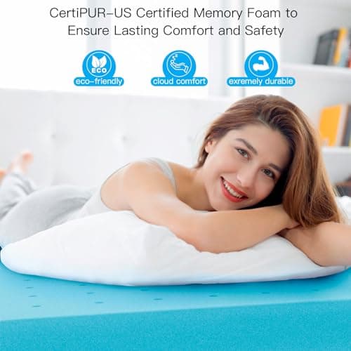 Airensky 2 Inch Twin XL (39"x80") Memory Foam Mattress Topper, Cooling Gel Infused Mattress Pad, Soft Bed Topper for Pressure Relief Back Pain, Breathable, CertiPUR-US Certified 5