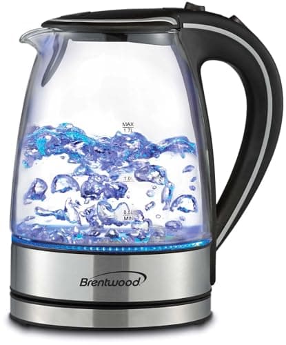 Brentwood KT-1900BK Tempered Glass Electric Kettle, 1.7 Liter Consumer Electronics Electronics