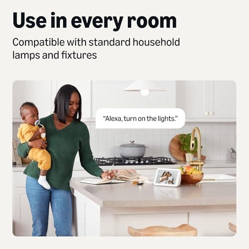 Amazon Basics Smart Indoor LED Light Bulb, Sunset-to-Midnight Activated, Works with Alexa Only, Tunable White, 7.5 W, 1-Pack 5