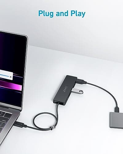 Anker USB C Hub 4 Ports, Multiple USB 3.0 Hub with 5Gbps Data Transfer, Extender for Type C Port Laptop, PC, Desktop and More (2 ft USB-C Connector, Charging Not Supported) 7