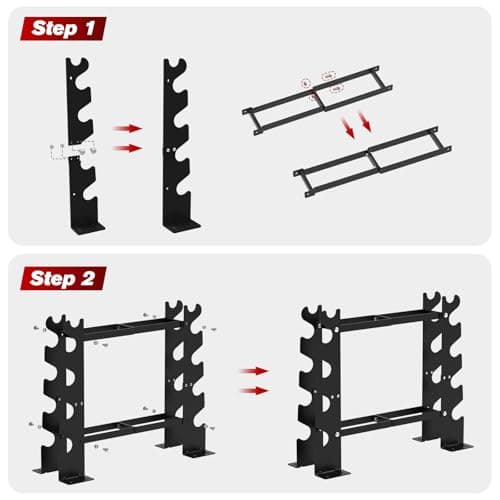 Dumbbell Rack Stand Only, Weight Rack for Home Gym Dumbbells, 5 Tier 450LBS Capacity Weight Holder Organizer, Weight Storage Racks Suitable for 1-45 LBS (Black) 7