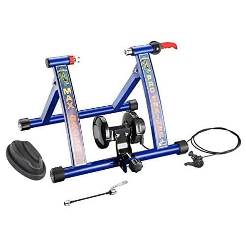 Max Racer Pro Bike Trainer - Convert Mountain, Road, or Beach Bicycle into a Stationary Exercise Bike for Indoor Riding Year-Round by Rad Cycle (Blue)