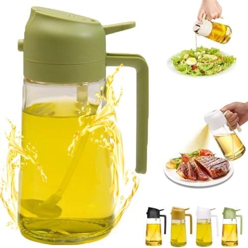 Generic 2 In 1 Oil Dispenser And Oil Sprayer, 16 Oz/470 Ml Oil Dispenser For Kitchen Spray, With Fine Mist Nozzle, Suitable For Cooking, Air Fryer, Salad, Grilling, Baking (green, 470ml/16oz)