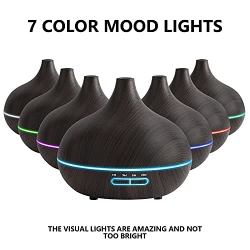 Diffusers for Essential Oils Large Room, 550ml Essential Oil Diffusers with Remote Control, Ultrasonic Oil Diffuser with Timer, 7 Colors Light for Bedroom 5