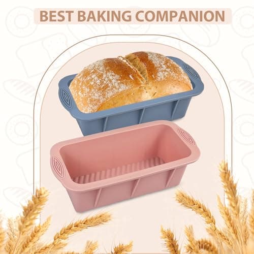 Koolstuffs Silicone Bread Loaf Pan, 2 PCS Non-Stick Bread Pans for Homemade Bread, Baking Mold Pans for Oven, Bread, Cake, Easy Release 7