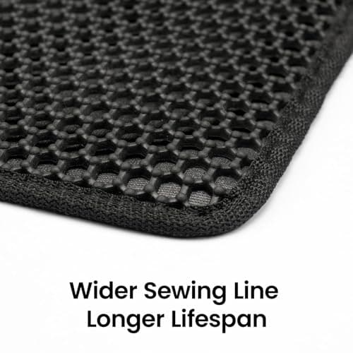 Cat Litter Mat Compact Size 23.6"x14.6" for Small Spaces, Upgrade Waterproof Leakproof Back Layer, Honeycomb Trapping Mat, Washable, Easy to Clean, Scatter Control Kitty Litter Matt, Black 7