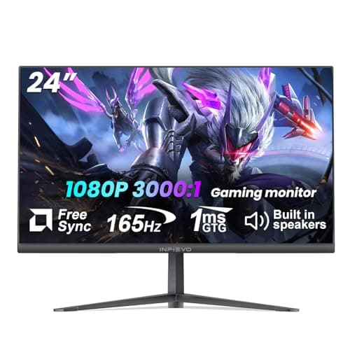 INFIEVO 24 Inch Gaming Monitor 165Hz 1ms FreeSync HDR 99% sRGB FHD 1080P Computer Monitor Built-in Speakers, HDMI DP Ports Eye Care Tilt Adjustable, VESA Compatible
