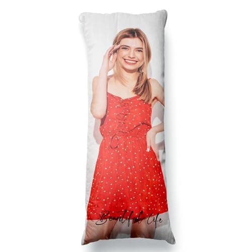 Easycosy Custom Body Pillow with Picture & Text 20"x54", Two-Sides Photo Pillowcase, Personalized Soft Skin-Friendly Long Pillow Cover with Photo, Custom Love Keepsake Gifts (No Pillow Insert)