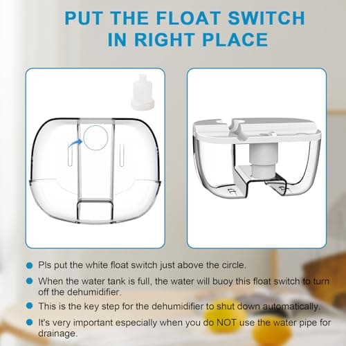 Dehumidifier with Drain Hose. Litever Small Portable Dehumidifier. Auto-OFF. Drain Hose for Continuous Drainage. Effective for Small Bathroom Pantry Closet Basement Wardrobe Gun safe RV Trailer Camper 5