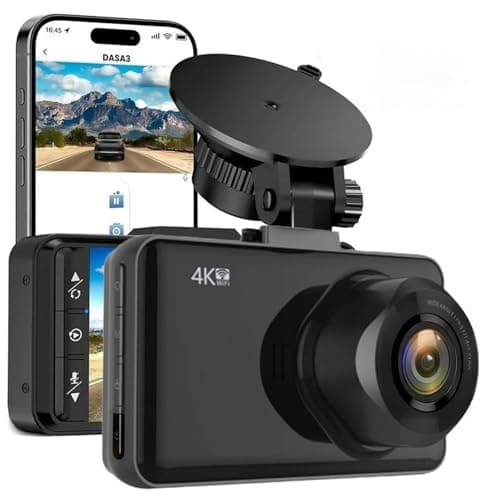 4K Dash Cam Pro – Ultra HD Recording with Front/Rear Cameras, Night Vision, and 24/7 Monitoring