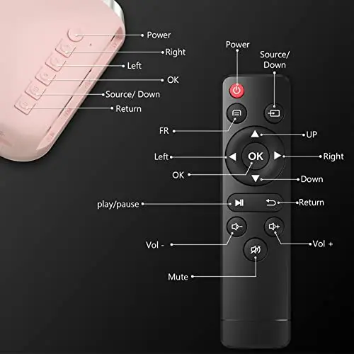 ksbaby Mini Projector for Outdoor Portable Projectors, SmartPhone Screen Can be Mirrored to The Projector Through a Data Cable, Movies-Projector Compatible with HDMI, USB, Type-C, Laptop, TV Stick 8