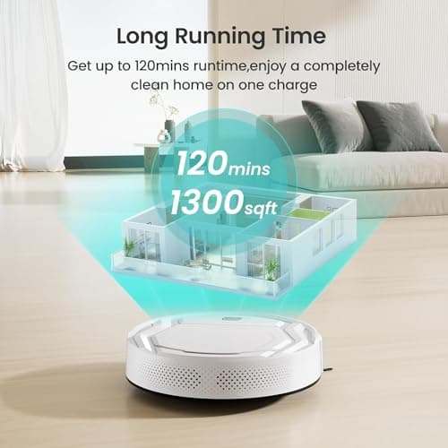 Lefant Robot Vacuum with Remote- Super Thin, Powerful Suction, Quiet,120 Mins Runtime, Self-Charging Robotic Vacuum Cleaner, APP/Voice/WiFi/Alexa Control, Ideal for Pet Hair and Hard Floor 7