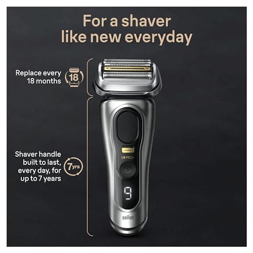 Braun Series 9 PRO+ Electric Razor for Men, 5 Pro Shave Elements & Precision Long Hair Trimmer, 6in1 SmartCare Center, Wet & Dry Electric Shaver for Smooth Skin with 60min Battery Runtime, 9617s 7