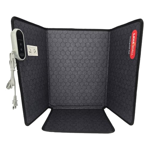 PMT Medical Lavawall Electric Warming Wall: Portable Space Heater for Office & Home, Timer & Thermostat, Safe & Quiet for Legs, Ankles, Feet-Foldable-Under Desk Space Heater Alternative(Black)