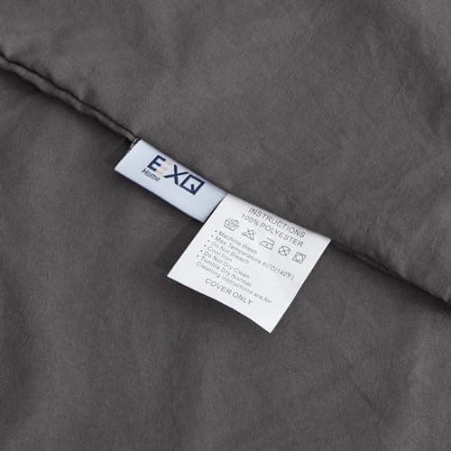 EXQ Home Duvet Cover for Weighted Blanket 60x80 inches, Breathable Soft Cover Machine Washable with 8 Ties (Dark Grey,Duvet Cover only) 6
