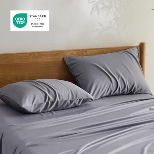 Bedsure Zipper Pillow Cases Queen, Cooling Pillow Cases Queen Size Set of 2, Rayon Derived from Bamboo Cooling Pillowcases for Hot Sleepers, Soft & Breathable Pillow Covers, Dark Grey, 20x30 Inches 7