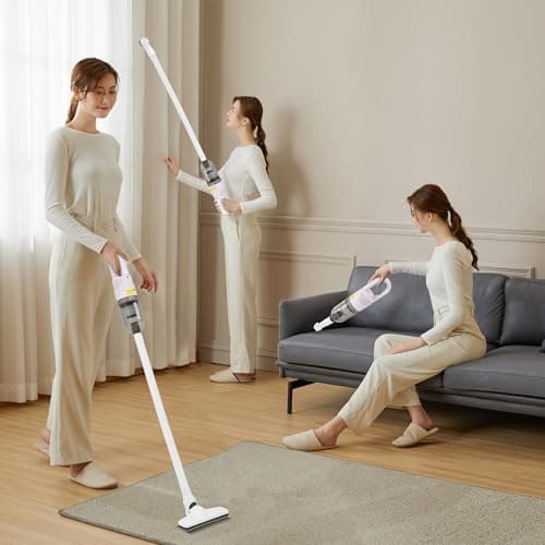 TROURAY Handheld Vacuum Cleaner,Ultra-Lightweight Mini Portable Vacuums for Home, 6 in 1 Stick Vac Cleaners for Car,Pet Hair(White Corded) 7