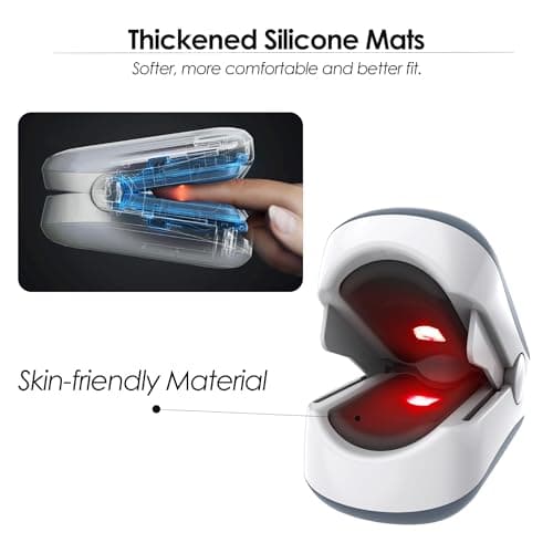 ESPOO Fingertip Pulse Oximeter, Blood Oxygen Saturation Monitor (SpO2) & Pulse Rate Monitor with LED Display, Portable Oxygen Monitor, Includes Batteries & Lanyard 6