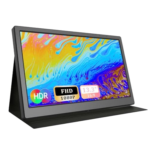BOLEVIC 13.3inch Computer Portable Monitor, 1080P FHD USB-C, Double HDMI 1920x1080 IPS Monitor with Audio Output for Raspberry Pi Laptop PC MAC Phone PS4 Xbox Switch
