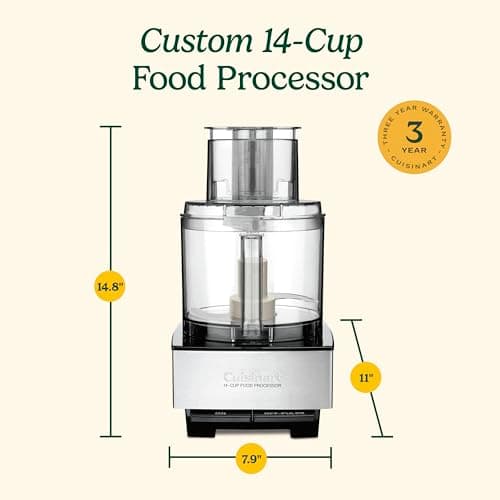 Cuisinart Food Processor, 14-Cup Vegetable Food Chopper for Mincing, Dicing, Shredding, Puree & Kneading Dough, 720-Watt Motor, Stainless Steel, DFP-14BCNY 8