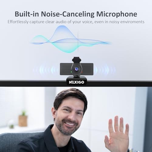 NexiGo N60 Pro (Gen 2) 1080P Webcam with Distortion-Free Lens, USB A to Type-C Data Cable, Noise Reduction Mic & Privacy Cover, for Zoom/Skype/Teams/Webex, Laptop MAC PC Desktop 6