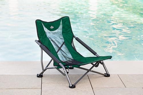 Cascade Mountain Tech Camping Chair - Low Profile Folding Chair for Camping, Beach, Picnic, Barbeques, Sporting Event with Carry Bag, Polyester, Green 8
