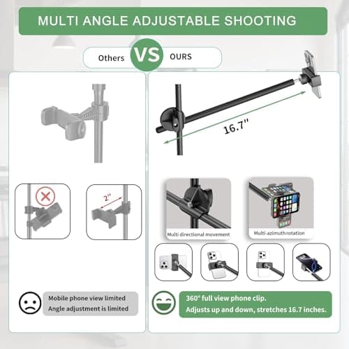 Large Barber Light with72 inch Stand, 55W 6500K Full-Screen Selfie Light Ring, 360 Phone Holder,Remote Controller,Box,Black,There are for You to Choose from.(Black, 13) 5