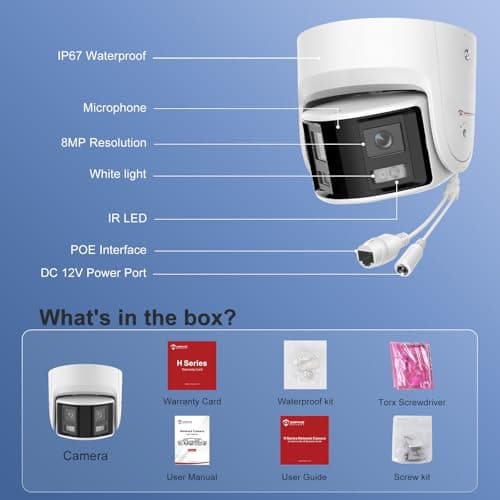 Anpviz 4K/8MP PoE Dual Lens Security Camera Outdoor 180 Degree Wide Angle,180° Panoramic IP Wired Camera with Human/Vehicle Detection, Two-Way Talk, Built-in Micro SD Card Slot, Metal IPC-D3886PD-SA 7