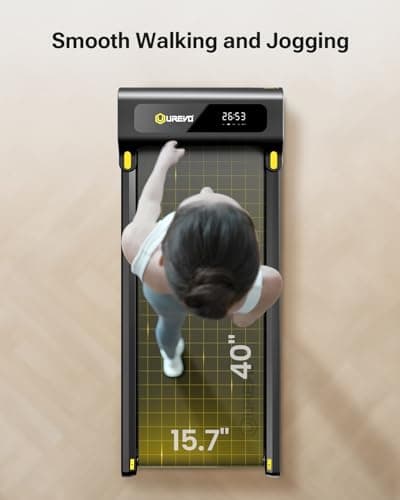 UREVO Under Desk Treadmill, Walking Pad for Home/Office, Portable Walking Treadmill 2.25HP, Walking Jogging Machine with 265 lbs Weight Capacity Remote Control LED Display Black 6