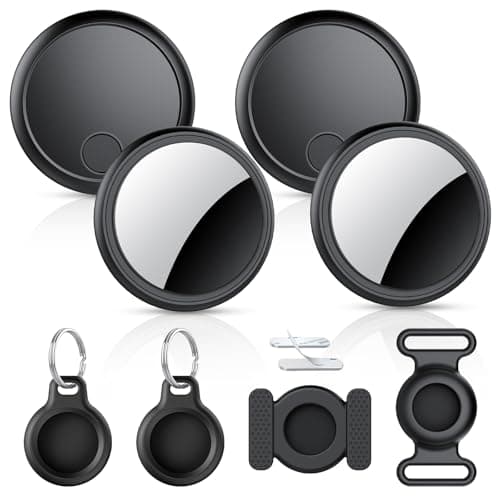 Air Tracker Tags-4 Pack, 2026 New [Apple MFi Certified], Bluetooth Tracker Work with Apple Find My (iOS Only), Replaceable Battery Last 2 Years, IP68 Waterproof Item Finder for Luggage/Key/Suitcase