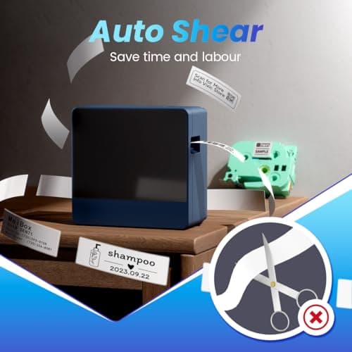 Label Maker Machine with-Tape 1 Inch, Wide Label Maker Waterproof-Labels, Bluetooth Rechargeable Labeler with 24mm 1" Laminated Tapes, Automatic Cutting Labeling Machine, Connects to PC/Phone - P780BT 7