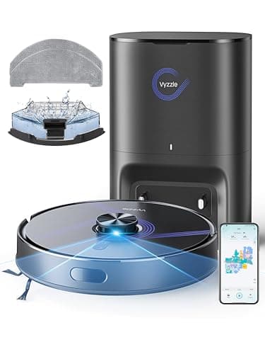 Vyzzle E20 Robot Vacuum and Mop, 60-Day Robot Vacuum Self Emptying, 5500Pa Suction, Zoned & Scheduled Cleaning, LiDAR Navigation, Vacuum Robot for Pet Hair, Carpets, Floors, WiFi/App/Voice Control