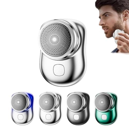 Mini-Shave Portable Electric Shaver, Rechargeable Mini Portable Electric Shavers for Men, Pocket Size Wet and Dry Razor (Silver)