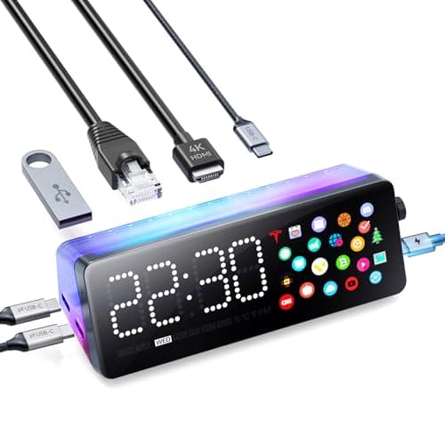 Laptop Docking Station, 7-in-1 USB C Docking Station with Screen, Multiple Built-in Apps, USB C Dock with HDMI 4K@60Hz, 90W Max Power Delivery, 1 Gbps Ethernet, Multiport Adapter for Dell/HP/MacBook