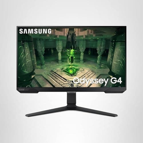 SAMSUNG 25" Odyssey G4 Series FHD Gaming Monitor, IPS, 240Hz, 1ms, G-Sync Compatible, AMD FreeSync Premium, HDR10, Ultrawide Game View, DisplayPort, HDMI, Fully Adjustable Stand, LS25BG402ENXGO 18