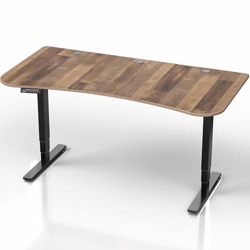 VIVO Electric 63 x 32 in Standing Desk, Touch Screen Adjustment, 220 lb Frame Support, 2E Series, Reclaimed Wood Top Black Frame, DESK-KIT-2EBP 9