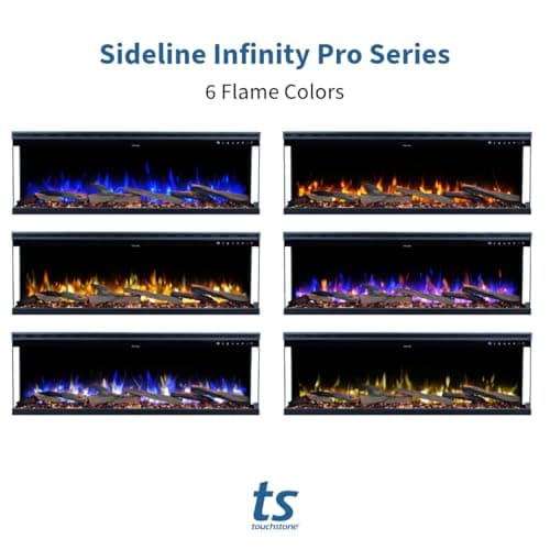 Touchstone Sideline Infinity Pro 3-Sided Smart 72" WiFi-Enabled Electric Fireplace - 80051 - Built-in - 6 Realistic Flame Colors- 13-Color Down Lighting- Crackle Sound- 1,500W Heater 9