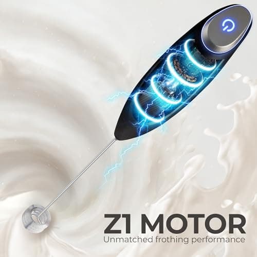 Zulay Kitchen Patented Tornado Triple Whisk Milk Frother with 4 Duracell Batteries – Handheld Foam Maker for Coffee, Lattes, Matcha & Hot Chocolate – Rich, Creamy Froth in Seconds 6