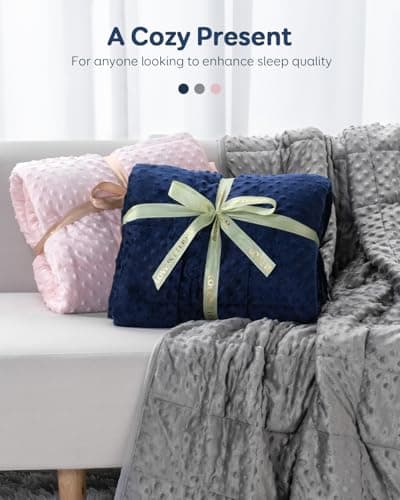 Kivik Breathable Weighted Blanket for Adults, 15 lbs Ultra Soft Minky Dot Heavy Blankets, Reversible Cooling and Warm Blanket for All Seasons, Machine Washable, 60"x80" Queen Size, Grey 7