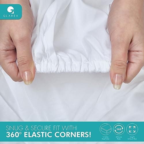 Twin Fitted Sheets Only - Deep Pocket White Sheets Bulk 6 Pack for Home, Air Bnb Essentials, Massage Table, Hospital Bed - Made of Microfiber Fabric for Soft Feel 2