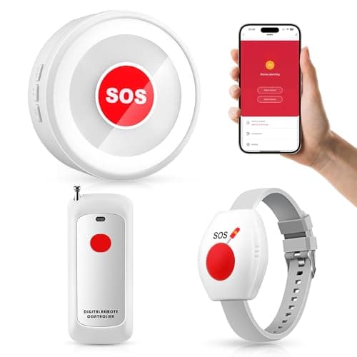 Life Alert Systems for Seniors No Monthly Fee Wi-Fi APP Control Elderly Alarm Call Button Caregiver Pager for 1 Call Button 1 Watch Button 1 Receiver(Only Supports 2.4GHz Wi-Fi) (FX-2remote Control)