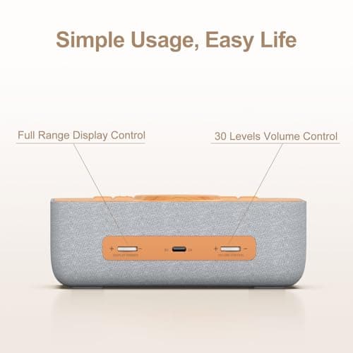 REACHER 15W Fast Magnetic Wireless Charging Alarm Clock with White Noise Machine, Woodgrain Style, 20 High‑Fidelity Sounds, Gradual Wake & Snooze, 0–100% Dimmable Digital Clock, Bedroom & Office 7