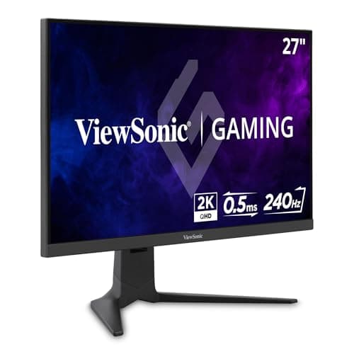 ViewSonic XG2736-2K 27 Inch 1440p IPS Gaming Monitor with 240Hz, 0.5ms FreeSync Premium, NVIDIA G-Sync Compatible, RGB Lighting, Advanced Ergonomics, HDMI, DP and 65W USB-C Inputs