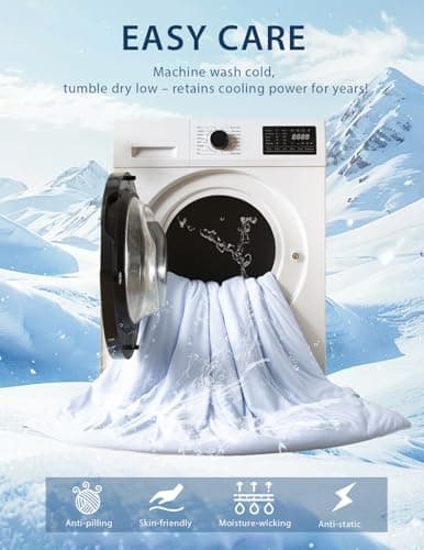 SE SOFTEXLY King Size Cooling Blanket for Hot Sleepers, Breathable Lightweight Comforter for Night Sweats, Summer & All Season Bedding, 108"x90", Blue 7