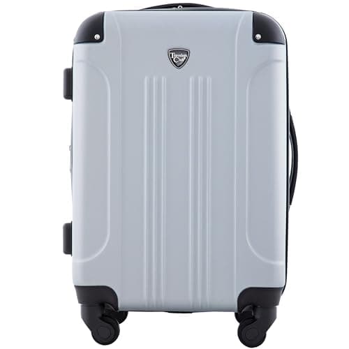 Travelers Club Chicago Hardside Expandable Spinner Luggage, Silver, 22" Carry-On