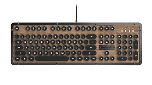 Azio Retro Classic USB (Elwood) - Wired Vintage Backlit Mechanical Keyboard for PC, Walnut Wood (MK-RETRO-W-01-US)