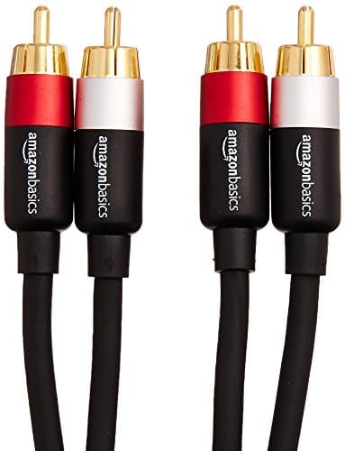 Amazon Basics 2 RCA Audio Cable for Amplifier,Active Speakers or Subwoofer with Gold-Plated Plugs, 4 Feet, Black 3